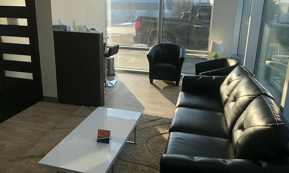 New couches in our South Edmonton Dental Office waiting area south edmonton dental office