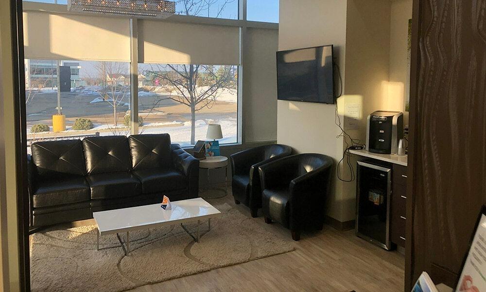 New couches in our South Edmonton Dental Office waiting area south edmonton dental office